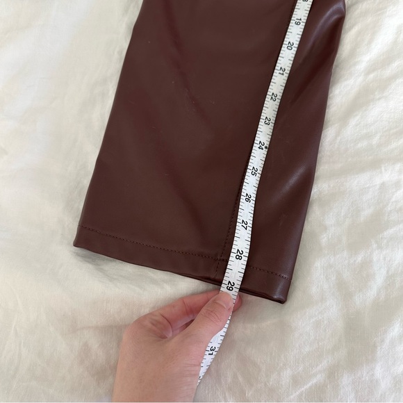 Abercrombie Brown Vegan Leather Pants - Picture 2 of 4